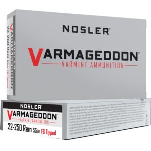 Nosler Varmageddon Rifle Ammunition 22-250 Rem. 55 Gr. Vg Fbt 20 Rd.