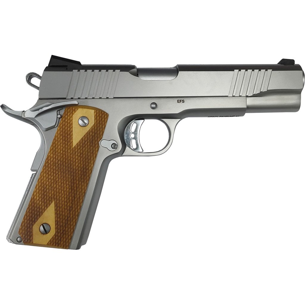 Rock Island Rock Standard Fs 1911 Pistol 9mm 5 In. Stainless Steel Wood Grip 10 Rd.