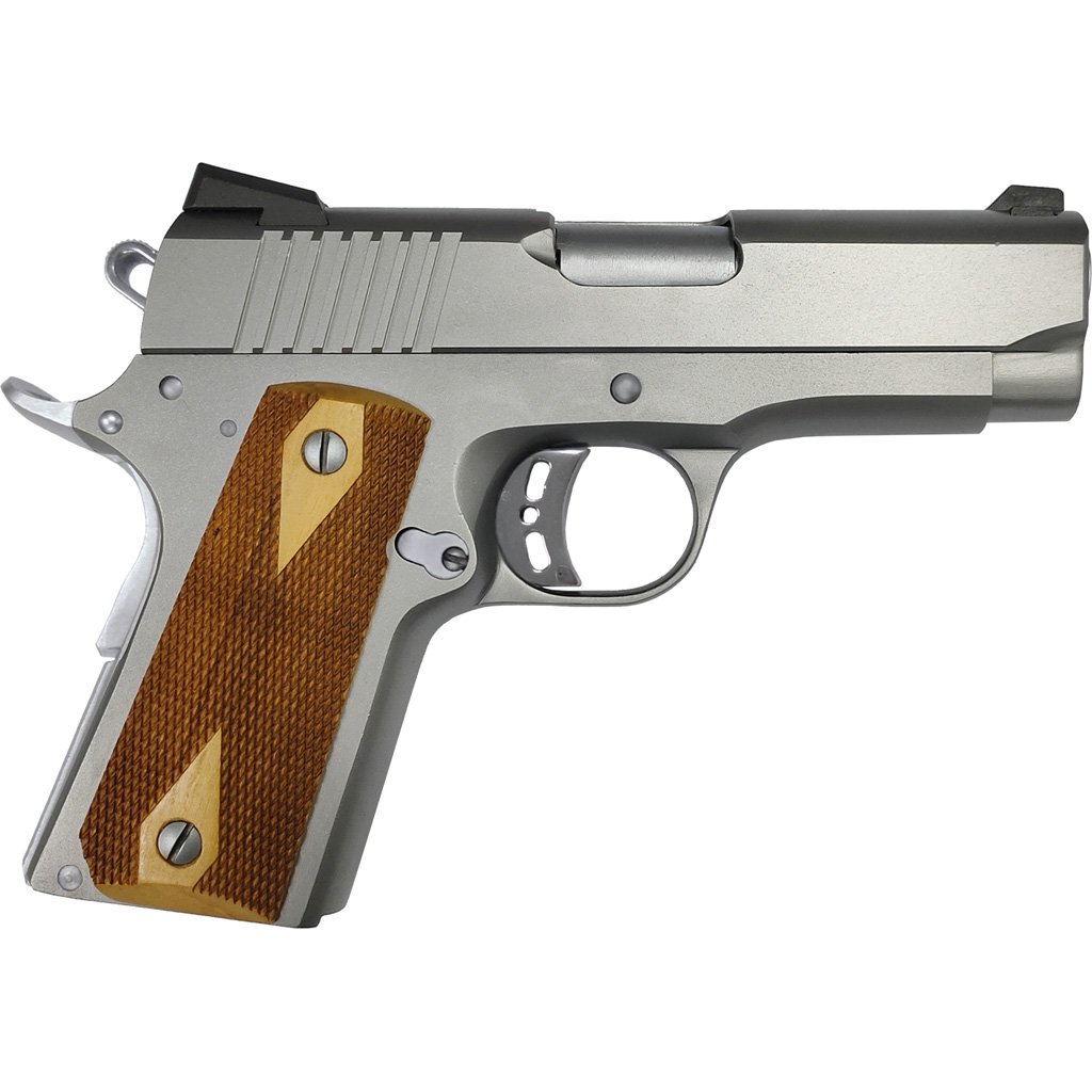 Rock Island Rock Standard Cs 1911 Pistol 9mm 3 In. Stainless Steel Wood Grip 8 Rd.