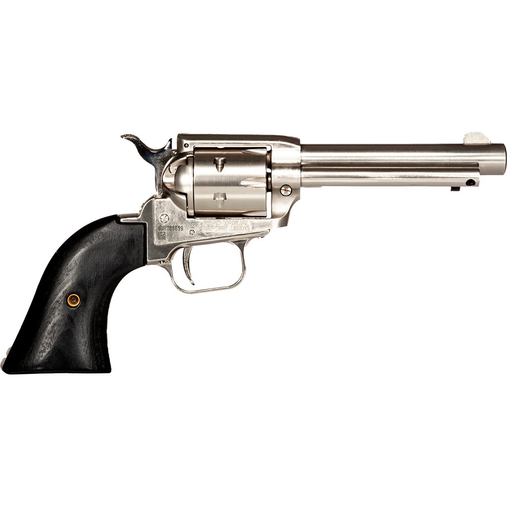 Heritage Rough Rider Revolver 22 Lr. 4.75 In. Nickel Wood Grip 6 Shot