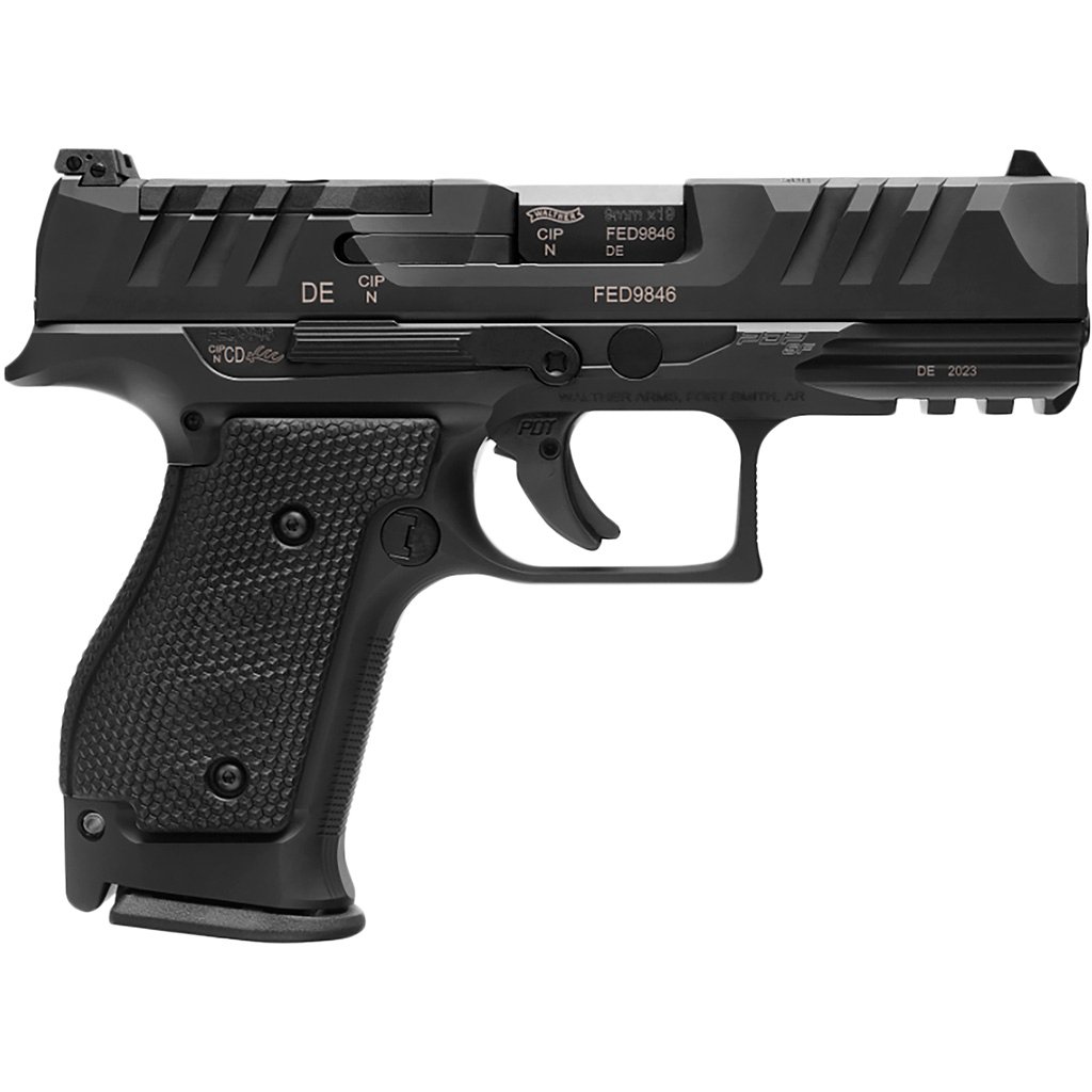 Walther Pdp Steel Frame Compact Pistol 9mm 4 In. Black 10 Rd.