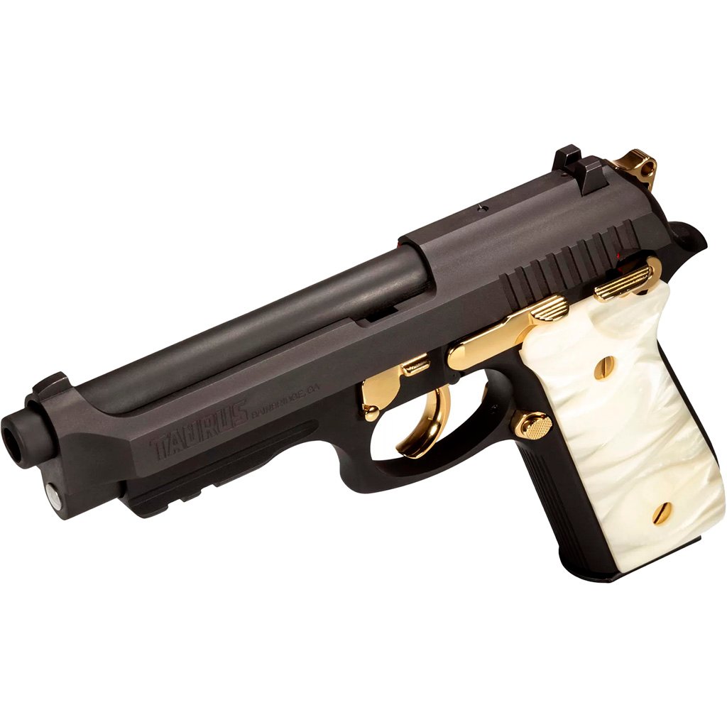 Taurus Pt92 Pistol 9mm 5 In. Gold Accent And Pearl Grip 17 Rd. - Image 2