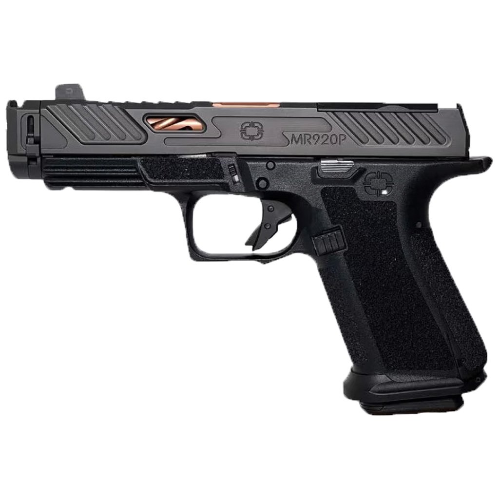 Shadow Systems Mr920p Elite Slide Optic Pistol 9mm 4 In. Black Frame Ported Barrel Bronze 15 Rd