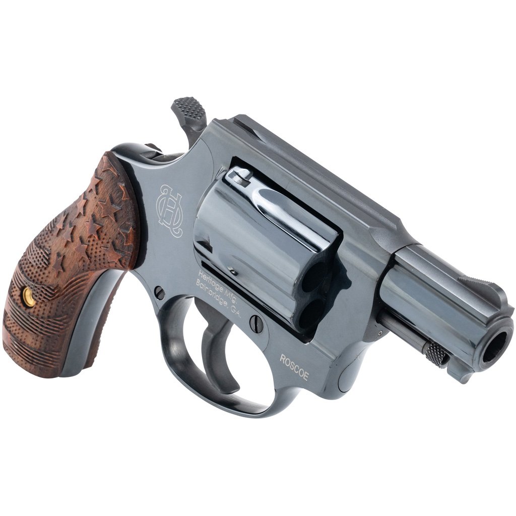 Heritage Roscoe Revolver 38 Spl. 2" Black W-us Flag Wood Grip 5 Rd. - Image 3