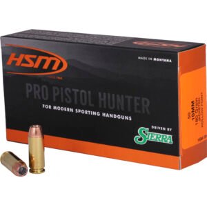 Hsm Pro Pistol Hunter Ammunition 10mm Auto Sierra Jhp 180 Gr. 50 Rd.