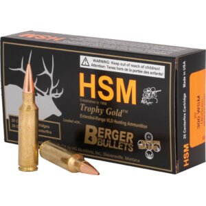 Hsm Trophy Gold Rifle Ammunition 300 Wsm Berger 185 Gr. 20 Rd.
