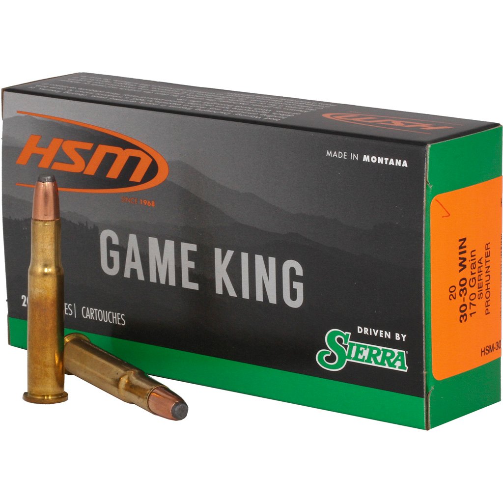Hsm Game King Rifle Ammunition 30-30 Win. Sierra Pro-hunter 170 Gr. 20 Rd.
