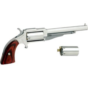 Naa The Earl Mini-revolver Combo 22 Lr-.22 Wmr Stainless-rosewood 4 In 5 Rd.