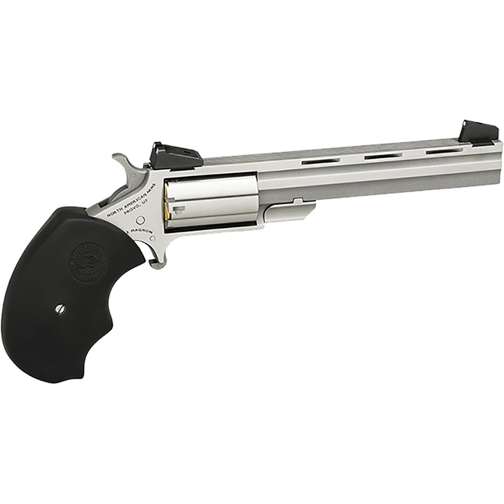 Naa Mini-master Target Revolver 22 Lr Stainless-black 4 In. 5 Rd. As