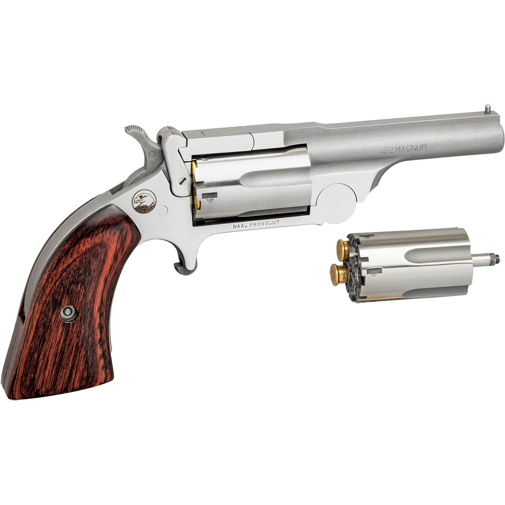 Naa Ranger Ii Revolver Combo 22 Lr-.22 Wmr Stainless-wood 2.5 In. 5 Rd.