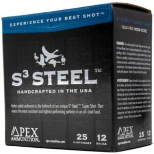 Apex Waterfowl S3 Steel Shotgun Ammo 12 Ga. 3 In. 1-1-4oz #4  25 Rd