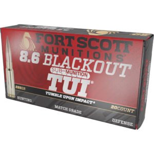 Fort Scott Munitions Rifle Ammo 8.6 Blackout 285 Gr. Subsonic Tui 20 Rd.