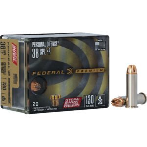 Federal Premium Personal Defense Pistol Ammo 38 Spl. + P 130 Gr. Hydrashok Deep Jhp 20 Rd.