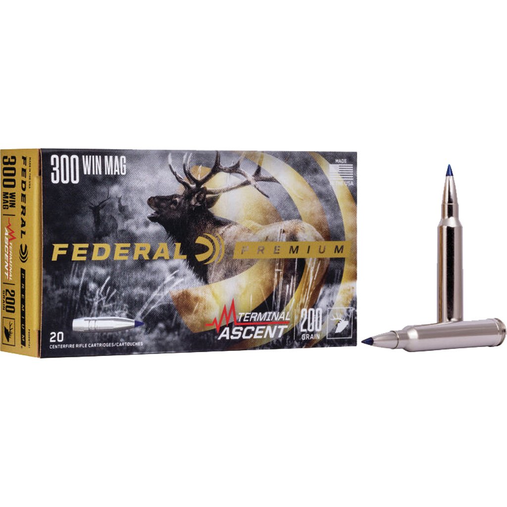 Federal Premium Rifle Ammo 300 Win. Mag. 200 Gr. Terminal Ascent 20 Rd.