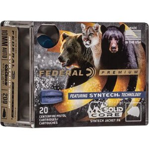 Federal Premium Pistol Ammo 10mm 200 Gr. Solid Core Synthetic Jacket 20 Rd.