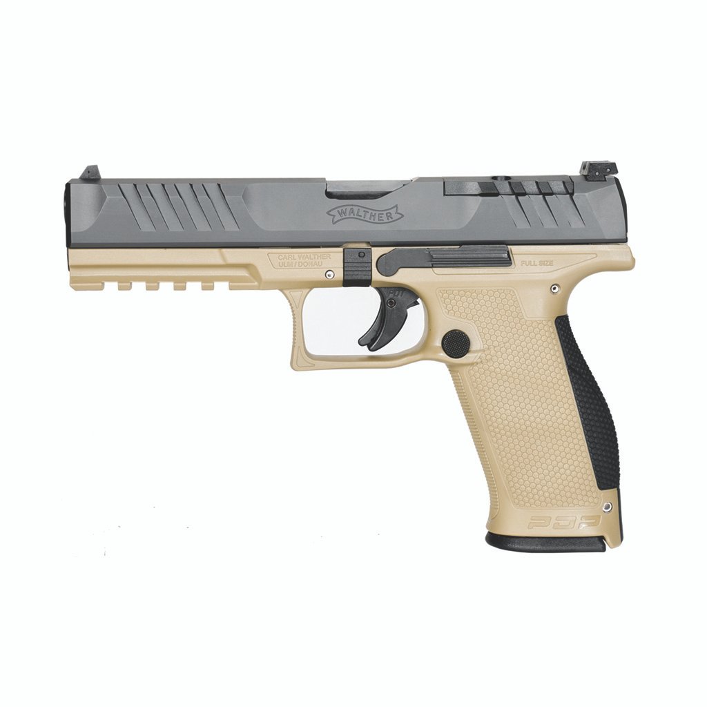 Walther Pdp Full Size Optic Ready Pistol 9mm 5 In. Two-tone Tan 18 Rd.