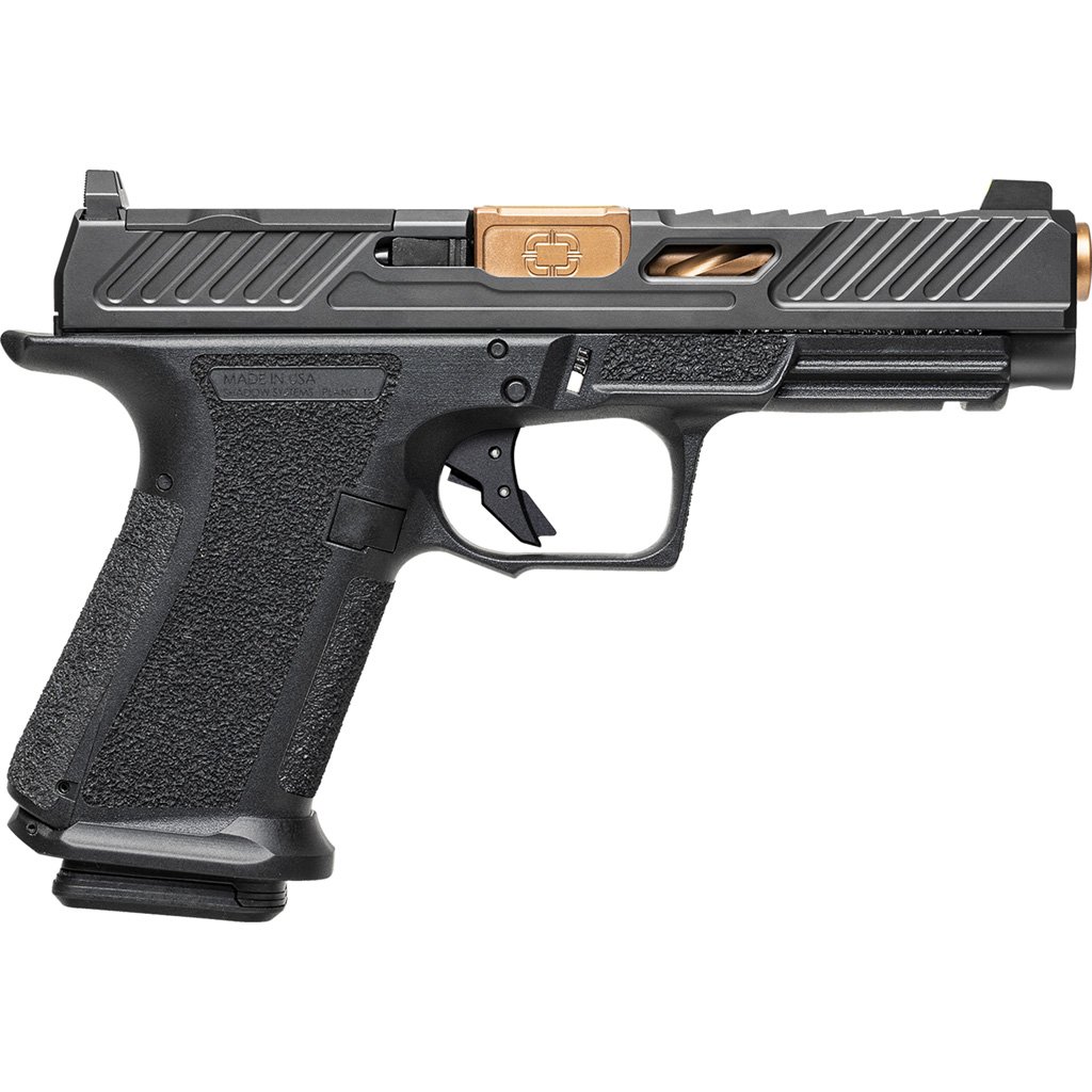 Shadow Systems Mr920 Elite Slide Holosun Pistol 9mm 4 In. Black Frame Unthreaded Bronze 15 Rd.
