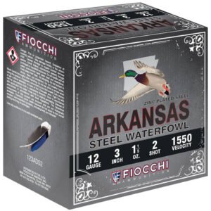 Fiocchi Arkansas Steel Shotgun Ammo 12 Ga. 3 In. 1 1-5 Oz. 1550 Fps 2 Shot 100 Rd.