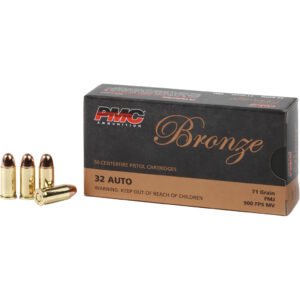Pmc Bronze Pistol Ammo 32 Auto Fmj 70 Gr. 50 Rd.