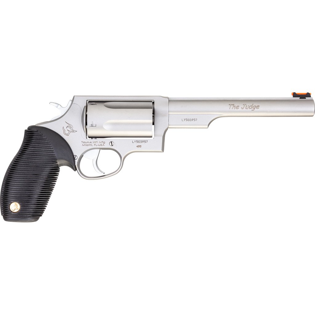 Taurus Judge Revolver 45 Lc-410 Ga. 6.5 In. Stainless 5 Rd. Rubber Grips