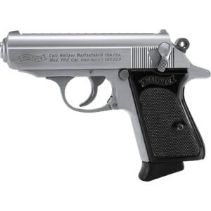 Walther Ppk Pistol 380 Acp 6+1 Stainless Black Grips 3.3 In.