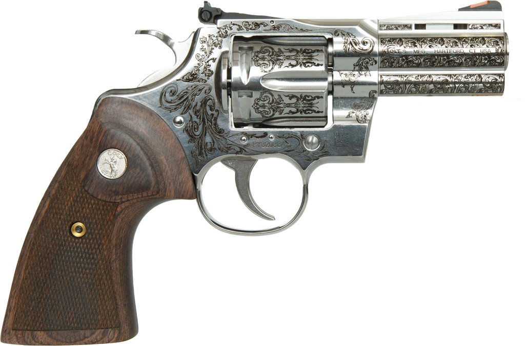 Colt Python Revolver 357 Mag 3 In Engraved Stainless 6 Rd
